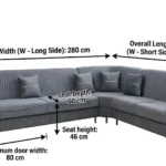Oliver Slate Blue Velvet Sofa corner