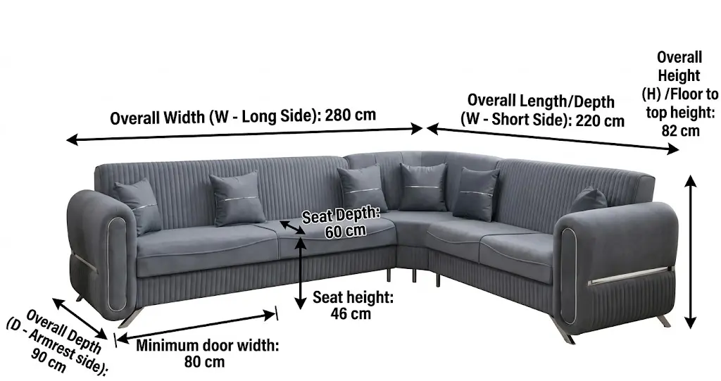Oliver Slate Blue Velvet Sofa corner