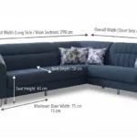 Pearl Navy Velvet Sofa with Vertical Fluted Design corner