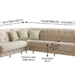 Prague Cream Velvet Sofa corner