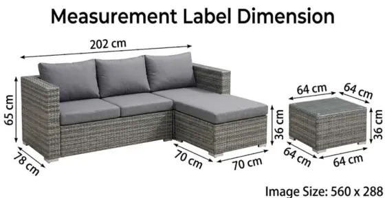 Modern Grey Rattan Corner Sofa Set with - climax-furniture