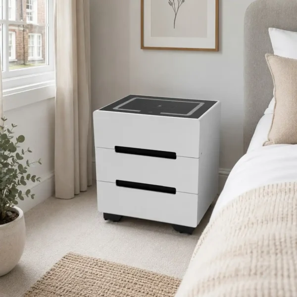 Modern LED Nightstand with Wireless Charging - UK