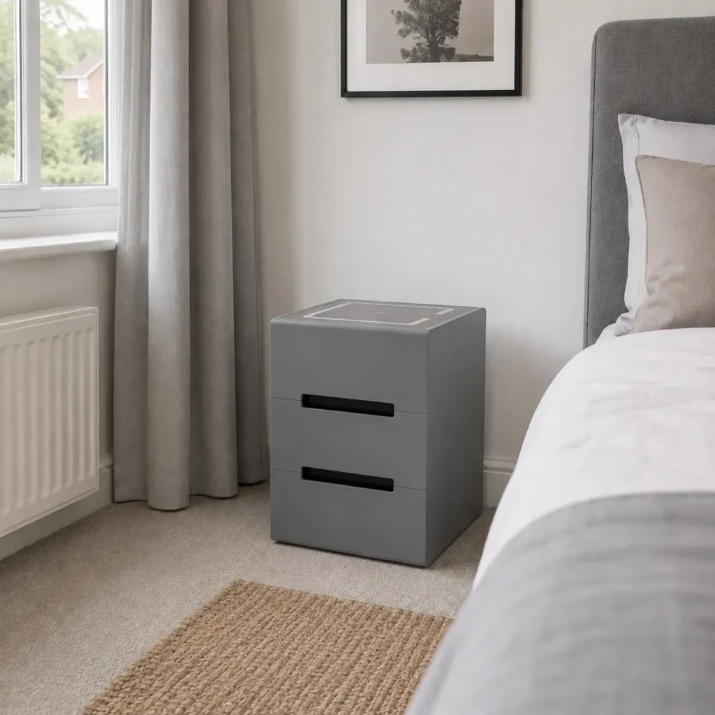 Smart Bedside Table with Wireless Charging – Modern LED Nightstand UK