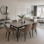 Luxury White Marble Effect Extending Dining Table - UK