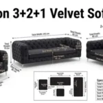 Ashton 3+2+1 Velvet Sofa Set -climax-furniture
