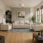 Lilly Fabric 3+2+1 Sofa Set with Matching Footstool UK