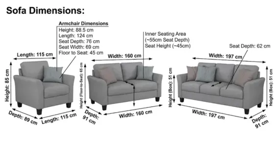 Sloane 3+2+1 Seater Sofa Set - climax-furniture