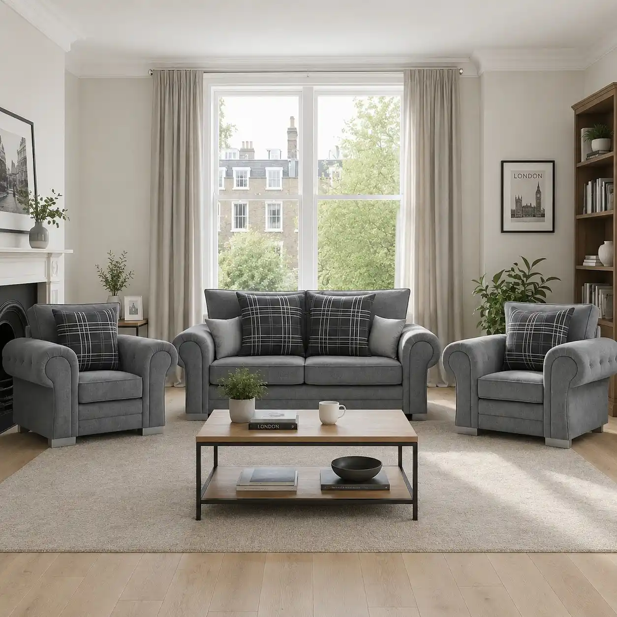 Verona Luxury 3+2+1 Sofa Set – Handmade Living Room Furniture UK