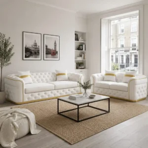 Turkish 3+2 Seater Sofa Set | Opulent Gold-Trimmed Velvet