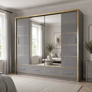 Armorie 205cm Sliding Mirror Wardrobe