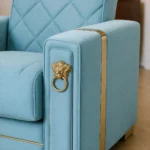 Azure Elegance Armchair Sofa Bed Arm Closeup