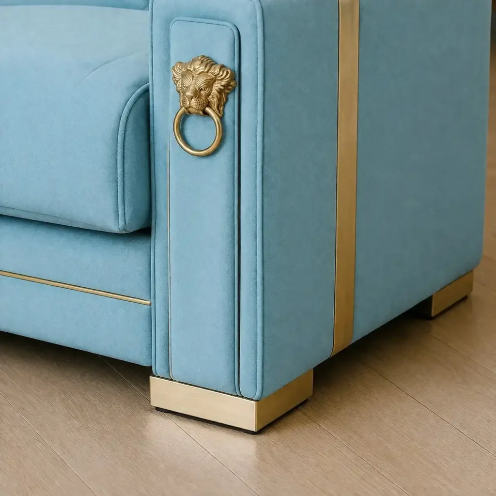 Azure Elegance Armchair Sofa Bed Leg Closeup
