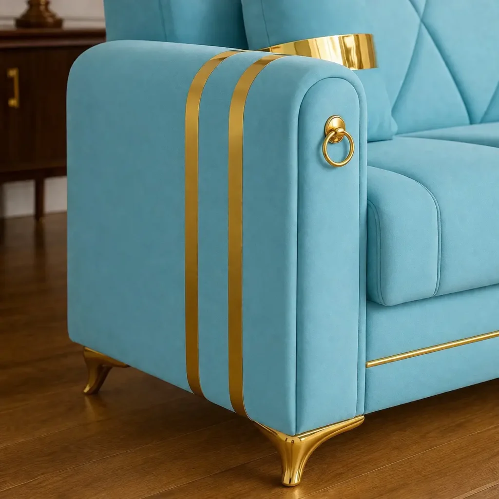 Azure Elegance Sofa Bed Arm Closeup
