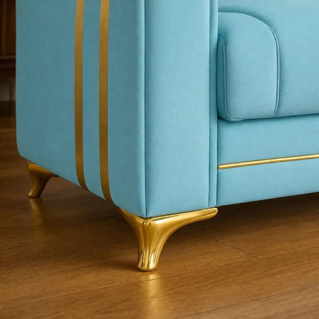 Azure Elegance Sofa Bed Leg Closeup