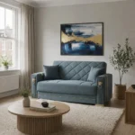 Blue Arte 2 Seater Sofa Bed