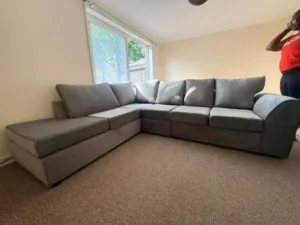 Camden L shape sofa in velvet fabric