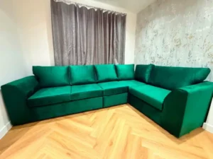 Camden corner sofa in emerald colour