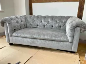 Chesterfield sofa in chenille fabric climax furniture