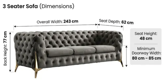 Classic Italian Chesterfield 3 seater Sofa-climax-furniture