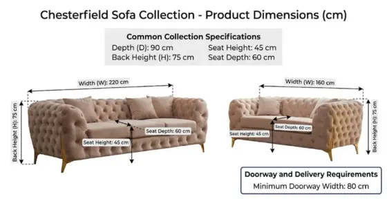 Classic Italian Chesterfield 3+2 seater Sofa-climax-furniture