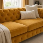 Classic Italian Chesterfield 3+2+1 Sofa Set cushion and seats closeup