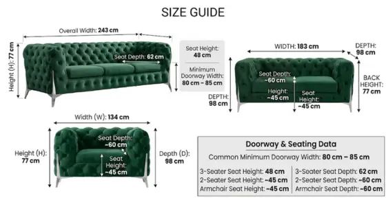 Classic Italian Chesterfield 3+2+1 seater Sofa-climax-furniture