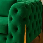 Classic Italian Chesterfield Arm closeup- Green