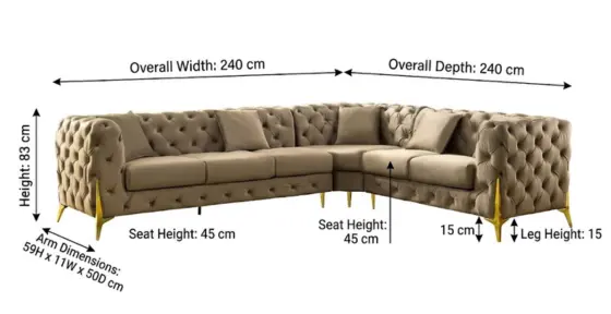 Classic Italian Chesterfield Corner Sofa-climax-furniture