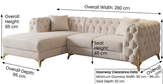 Classic Italian Chesterfield L Shape Sofa-climax-furniture