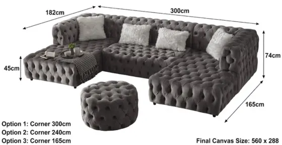 Classic Italian Chesterfield U Shape Sofa-climax-furniture