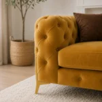 Classic Italian Chesterfield - arm closeup Golden