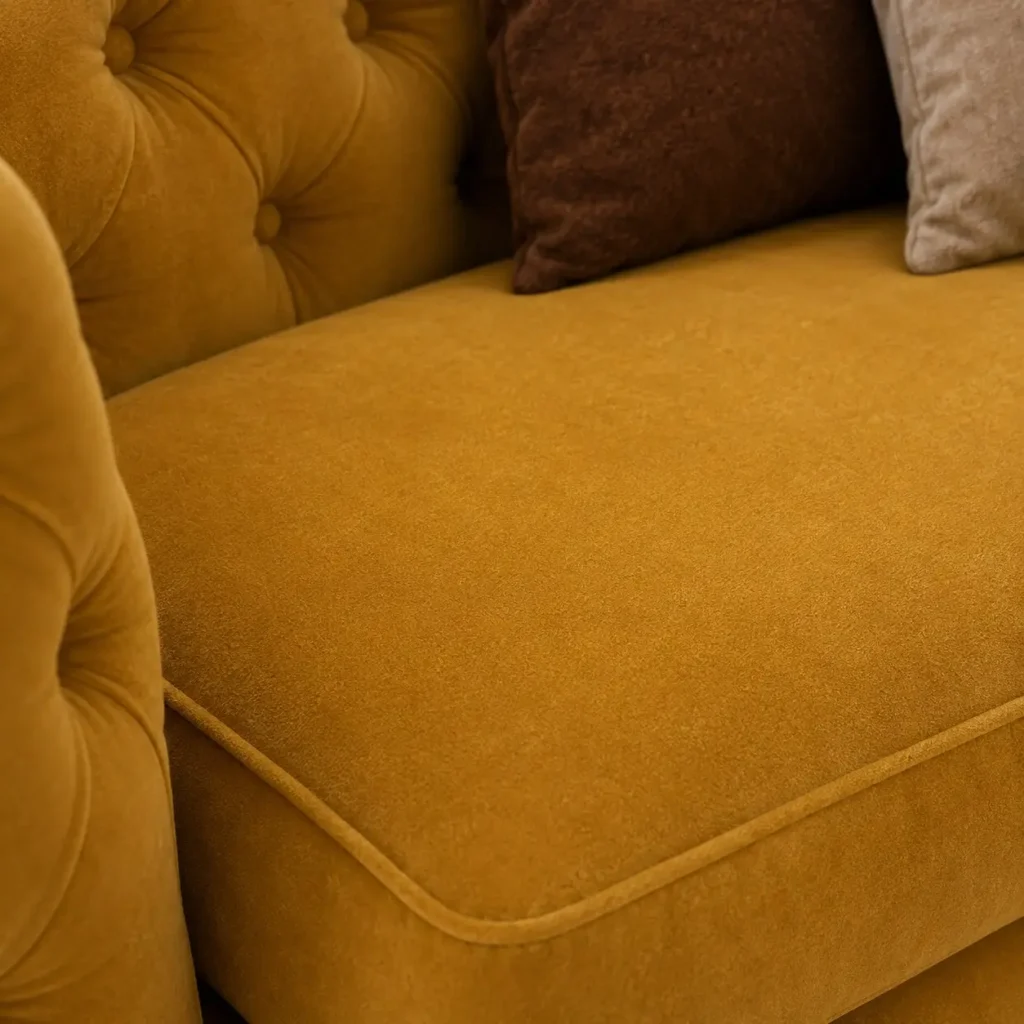 Classic Italian Chesterfield - fabric closeup Golden