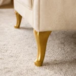 Cozy Cream Armchair Sofa Bed - Leg Closeup - Cream