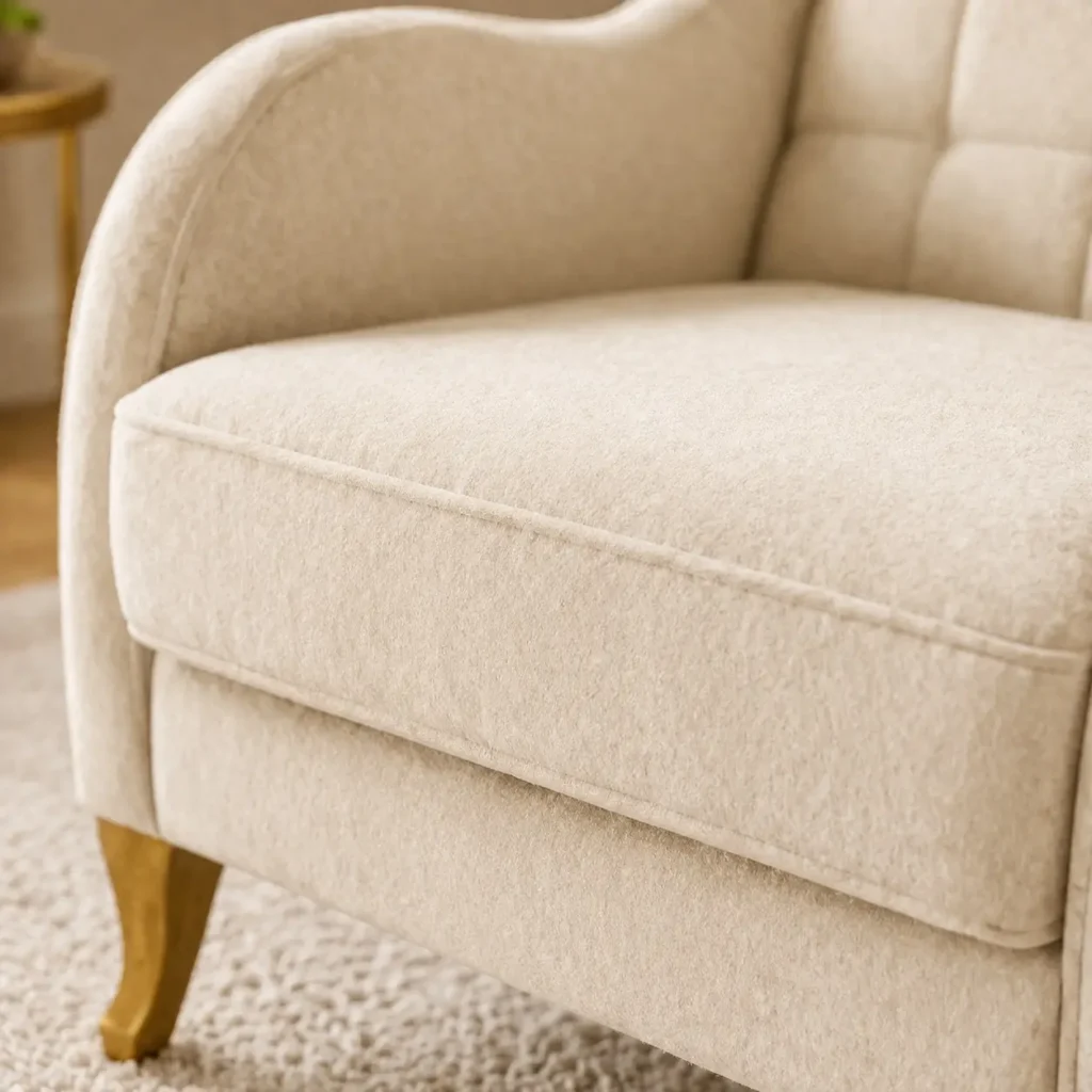 Cozy Cream Armchair Sofa Bed - Seat closeup