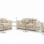Dylan 3+2+1 Seater Sofa Set Dimensions