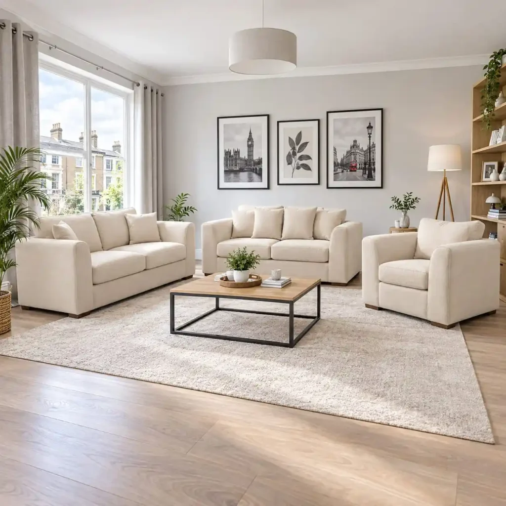 Dylan 3+2+1 Seater Sofa Set in Room Setup