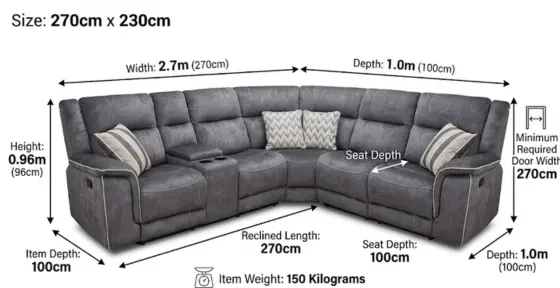 Electric Recliner Corner Sofa -climax-furniture