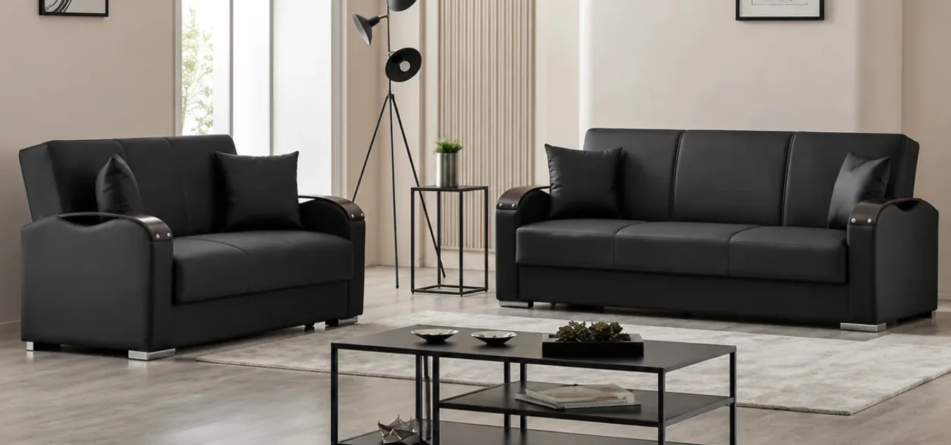 Esila 3+2 seater sofa bed room setup