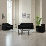 Hegel 3+2+1 Seater Sofa Bed Set - Black