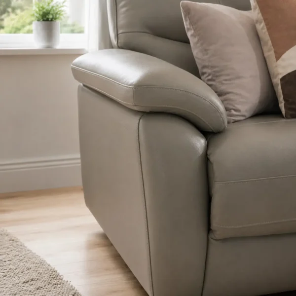 Leather Recliner 2 Seater Sofa - Arm Closeup