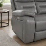 Leather Recliner 3+2 Seater Sofa Set - Arm Closeup