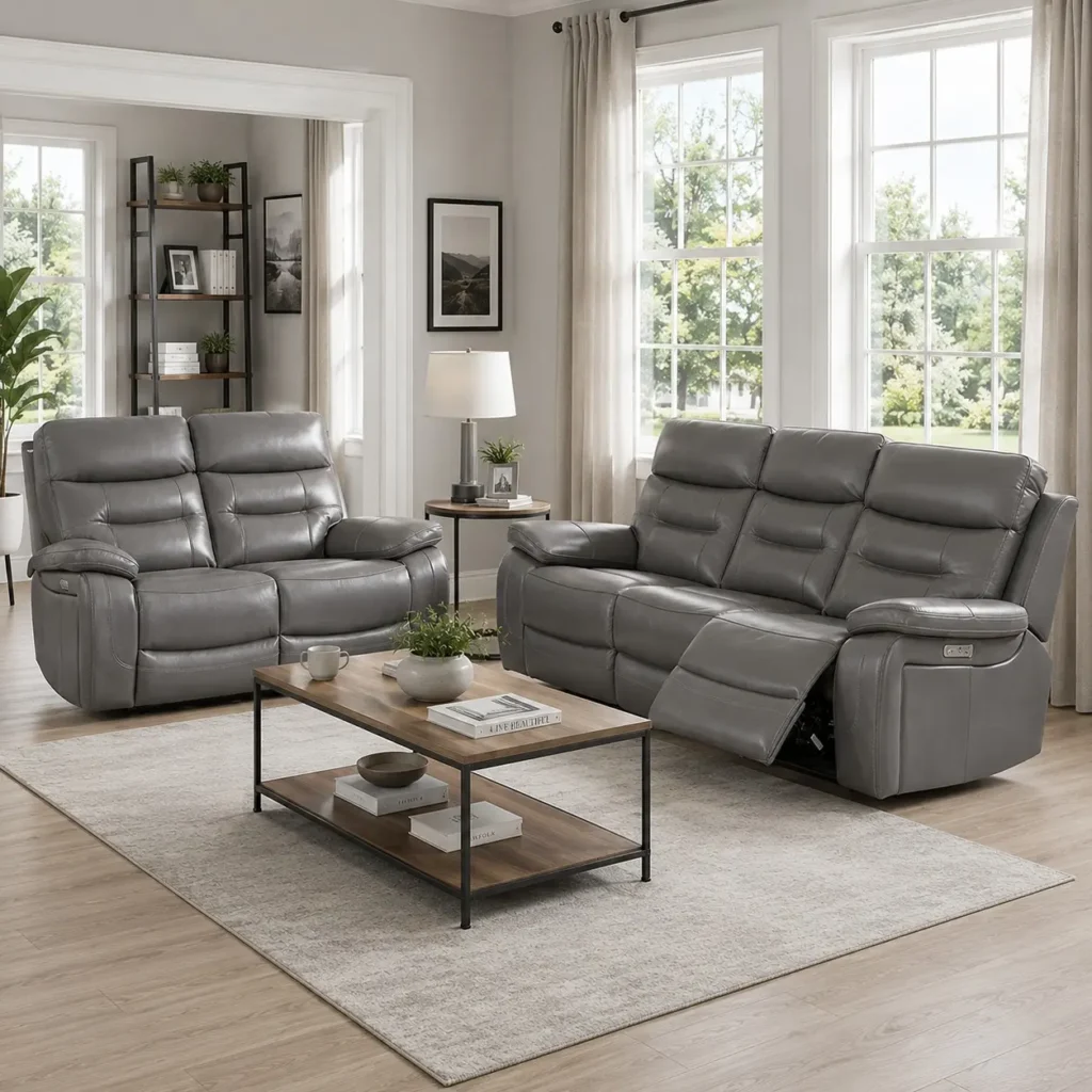 Leather Recliner 3+2 Seater Sofa