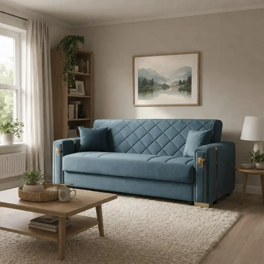 Leon 3 Seater Sofa Bed in Grey Colour