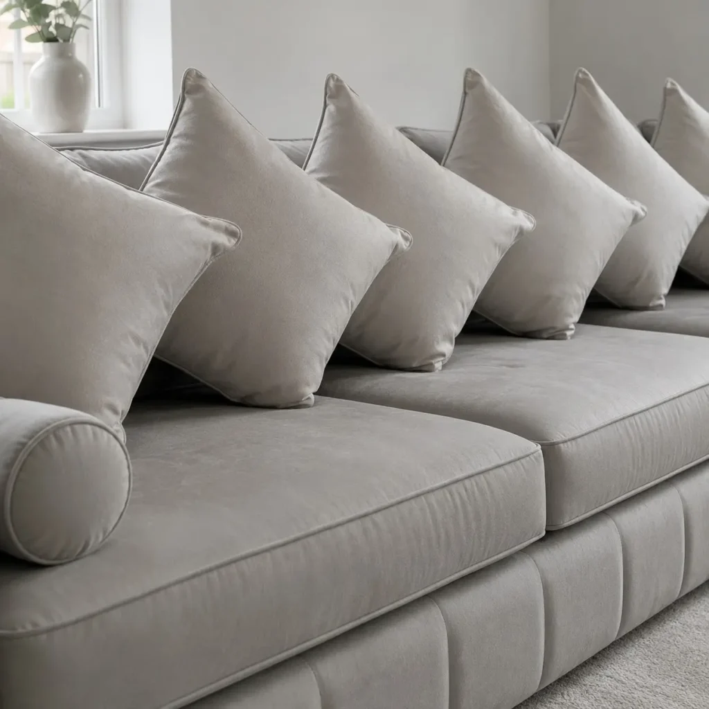 Lilly L shape Sofa - seats and cushion closeup