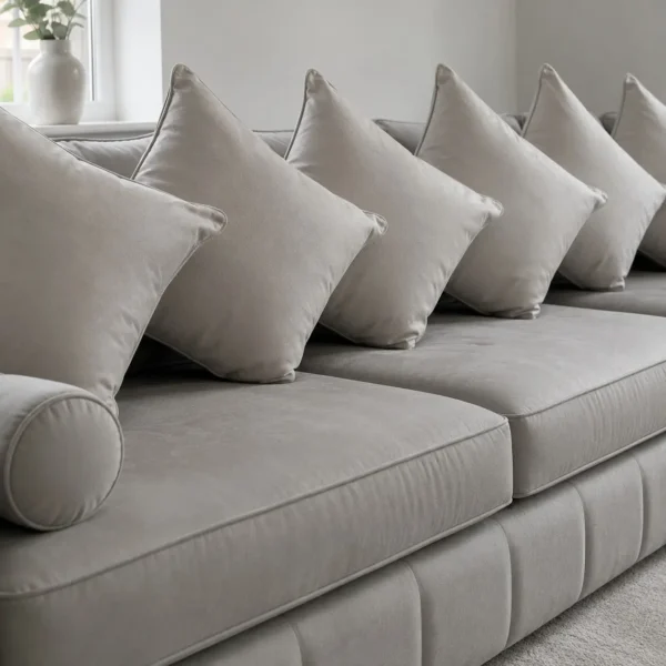Lilly L shape Sofa - seats and cushion closeup