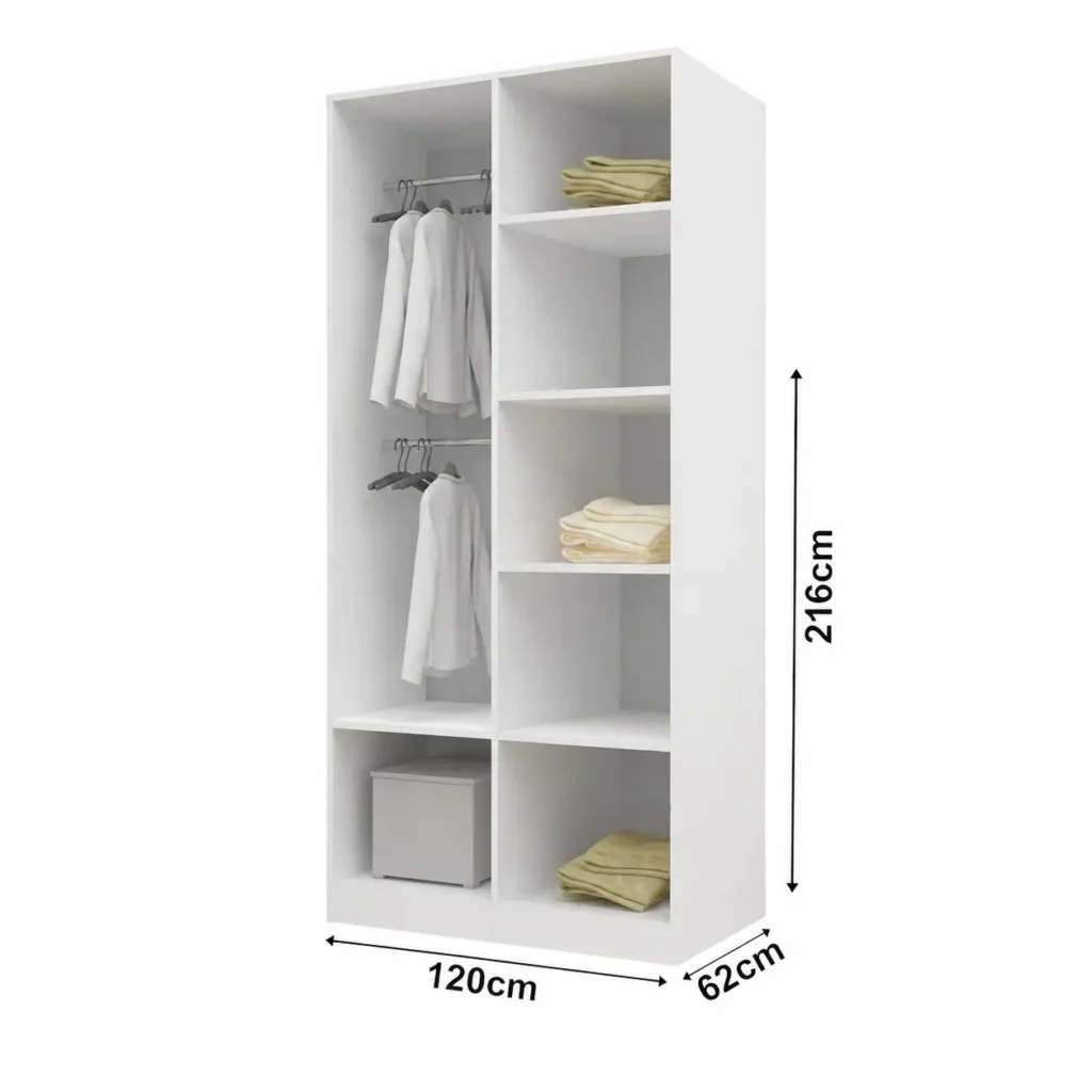 Lyon 120cm Sliding Mirror Wardrobe - Dimension