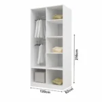 Lyon 120cm Sliding Mirror Wardrobe - Dimension