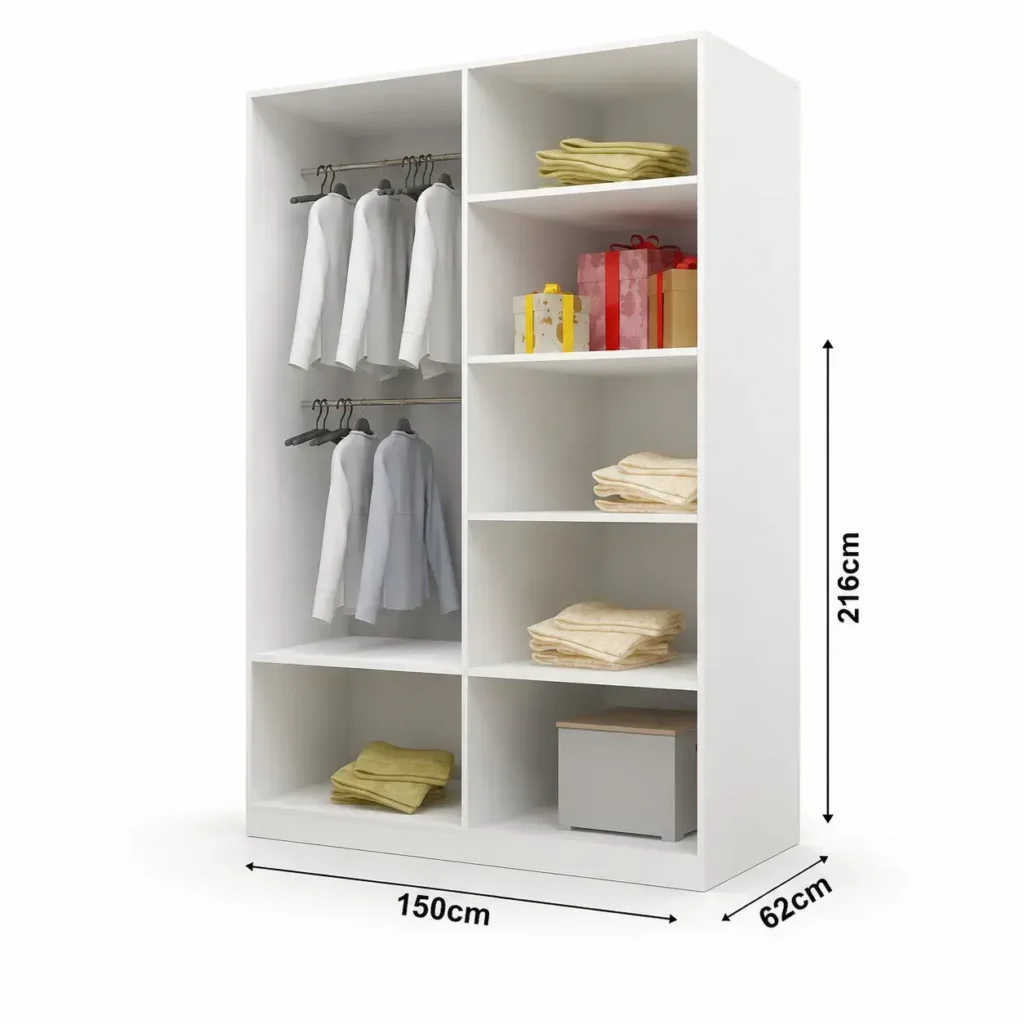 Lyon 150cm Sliding Mirror Wardrobe - Dimension (2)