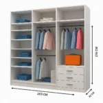 Lyon 203cm Sliding Mirror Wardrobe