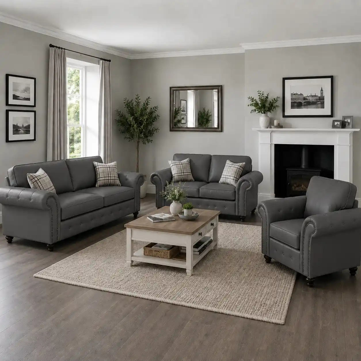Oakland 3+2+1 Seater Leather Sofa Set